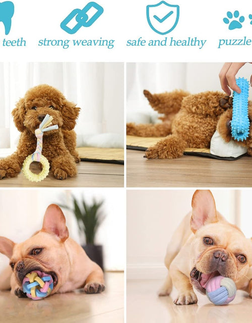 Load image into Gallery viewer, Puppy Toys Interactive Dog Toys Dog Chew Toy Puppy Teething Chew Toys Puppy Supplies Small Dog Toys Rope Balls Dental Teeth Cleaning Toothbrush Squeaky Puzzle Tug Pet Stuff and Toys Storage Basket
