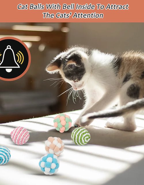 Load image into Gallery viewer, 6 Pcs Cat Toy Balls with Bell,Soft Interactive Playing Chewing Toys for Indoor Play Interaction Training
