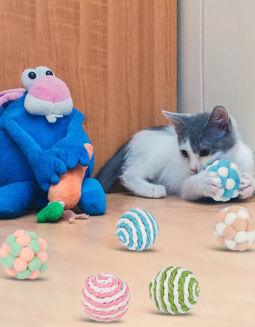 Load image into Gallery viewer, 6 Pcs Cat Toy Balls with Bell,Soft Interactive Playing Chewing Toys for Indoor Play Interaction Training
