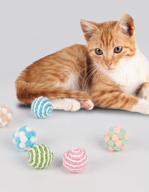 Load image into Gallery viewer, 6 Pcs Cat Toy Balls with Bell,Soft Interactive Playing Chewing Toys for Indoor Play Interaction Training

