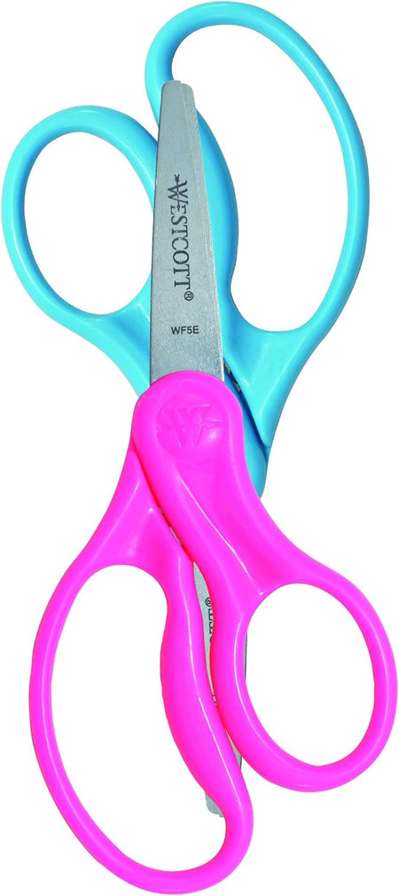 Scissors for Kids, 5’’ Pointed Safety Scissors, Assorted, 2 Pack (13132)