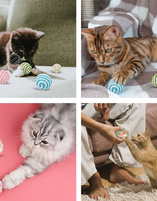 Load image into Gallery viewer, 6 Pcs Cat Toy Balls with Bell,Soft Interactive Playing Chewing Toys for Indoor Play Interaction Training
