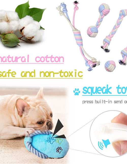 Load image into Gallery viewer, Puppy Toys Interactive Dog Toys Dog Chew Toy Puppy Teething Chew Toys Puppy Supplies Small Dog Toys Rope Balls Dental Teeth Cleaning Toothbrush Squeaky Puzzle Tug Pet Stuff and Toys Storage Basket
