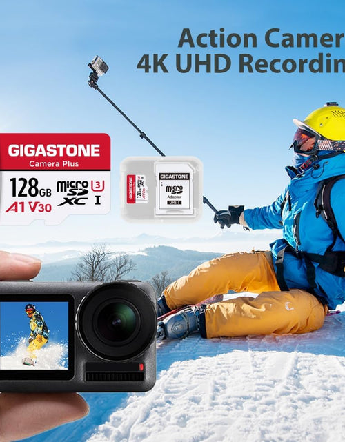 Load image into Gallery viewer, 128GB 2-Pack Micro SD Card, Camera Plus, Gopro, Action Camera, Sports Camera, High Speed 100Mb/S, 4K Video Recording, Micro SDXC UHS-I A1 V30 U3 Class 10
