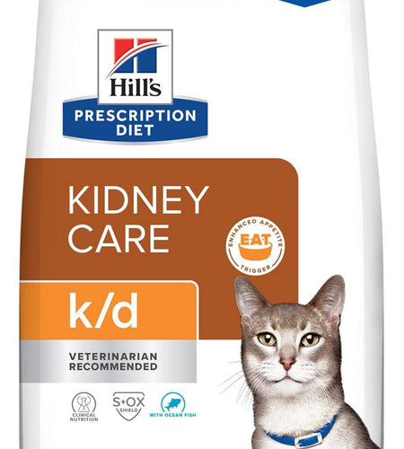 K/D Kidney Care Ocean Fish Dry Cat Food, Veterinary Diet, 4 Lb. Bag