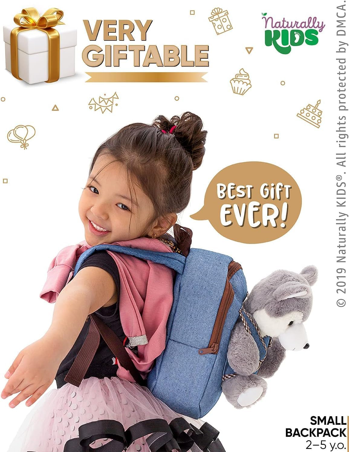 Wolf Backpack, Wolf Toys for Girls Boys, Wolf Stuffed Animal, Husky Toy for Kids