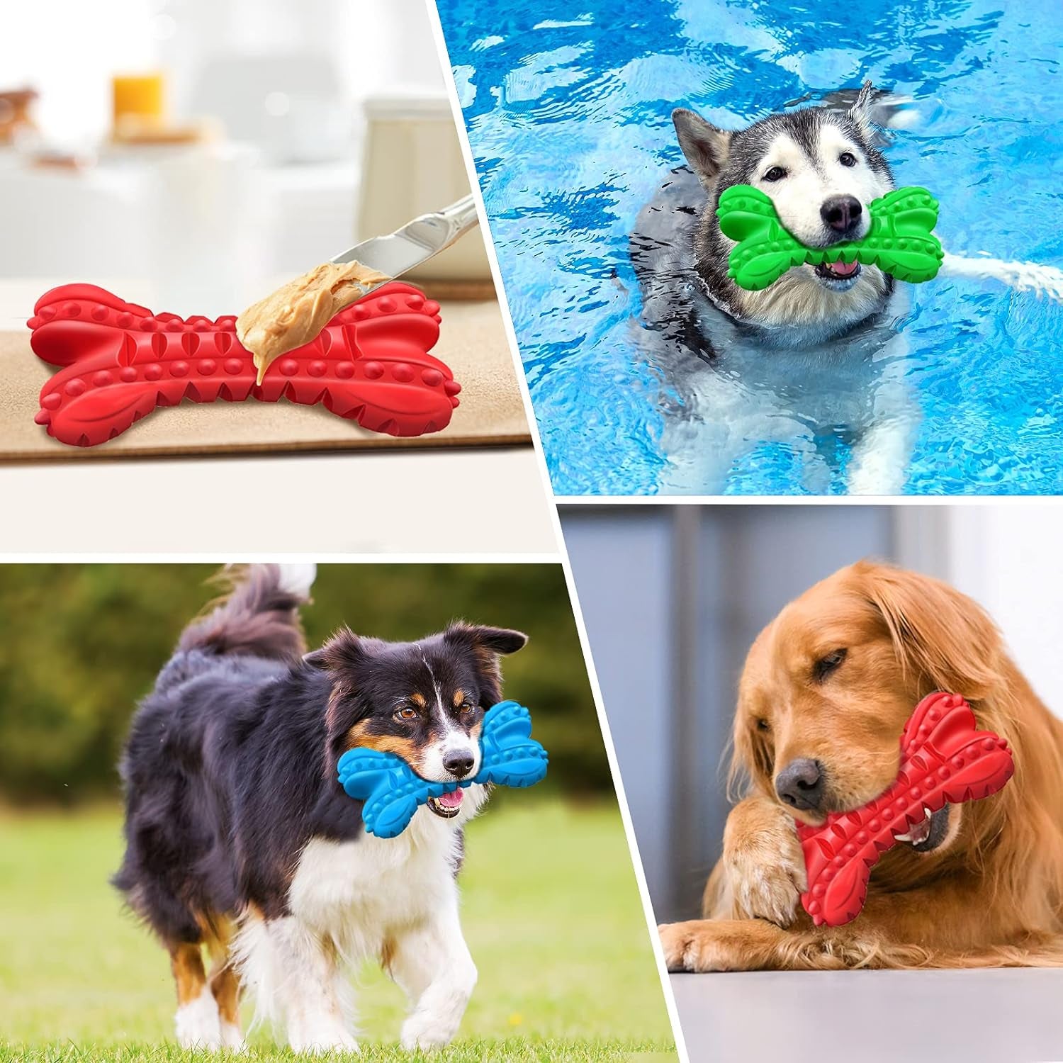 Dog Toys for Aggressive Chewers Large Breed, Durable Dog Chew Toy, Nearly Indestructible Dog Toys for Large Dogs, Tough Natural Rubber Puppy Chew Toys for Medium Dog Teeth Cleaning